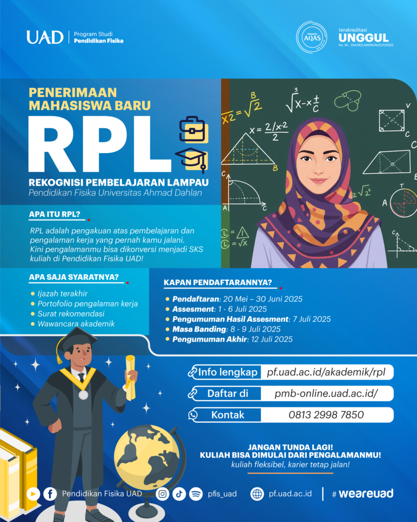 Program Studi Rpl Logo Pendidikan Fisika UAD Buka Jalur RPL: Pengalaman Belajar Diakui, Studi ...